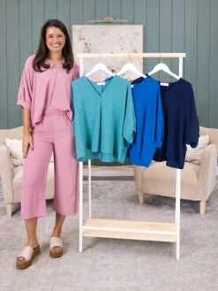 Airflow V-Neck Top W/ Bubble Sleeves By DD Design | S-3XL Pair W/ Sku57784