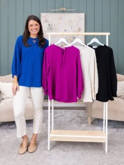 Golden Rib Balloon Sleeve Top By DD Design | S - 3XL