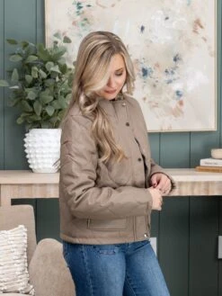 Mock Neck Quilted Jacket | S - L -Discount Divas Shop 17a687a1abb7f6cd08a3f5998ac2fa93