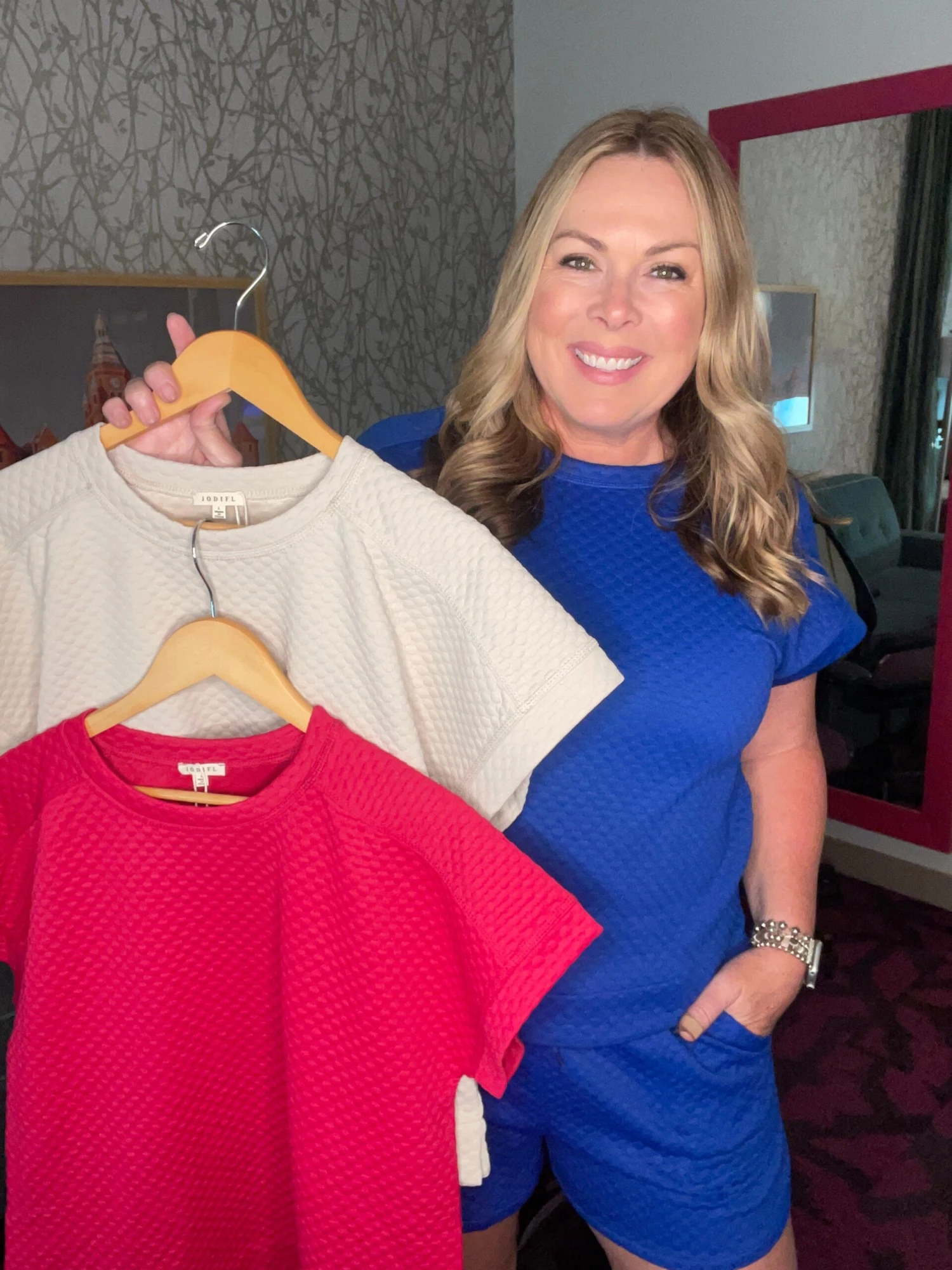 Embossed Short Sleeve Top | S - 3X Set W/ Sku53563 5 Embossed Short Sleeve Top | S - 3X Set W/ Sku53563 - Image 5