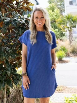 Raised Ribbed Short Sleeve Dress | S - 3X -Discount Divas Shop 185d49e168a7ba923250db74f831f6e6