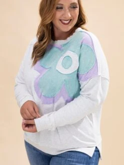 Long Sleeve Flower Patch Detailing Sweatshirt | S-L 15 Long Sleeve Flower Patch Detailing Sweatshirt | S-L -Discount Divas Shop 188edba0889fb6693a7a514cc87c3009