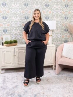 Flower Textured Short Sleeve Lounge Top | S-3X Set W/ Sku52234 -Discount Divas Shop 1a0d2de2b152e72f1ac6de5edff28b4c