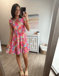 Ruffled Sleeve Dress | S - 3X