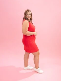 Luxe Scuba V-Neck Sleeveless Dress By DD Design | S - 3XL -Discount Divas Shop 1b5b78c789e00dcc541f3f9d21dd97df