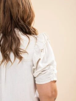 Ruffled Gathered Sleeve Linen Button Up Shirt Top | S-L Summer Concert 18 Ruffled Gathered Sleeve Linen Button Up Shirt Top | S-L Summer Concert -Discount Divas Shop 1b7586276976af1c7c7aacb9530cf731