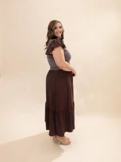 Woven Midi Dress With Embroidery Bodice Smocking | S - 3XL -Discount Divas Shop 1b7c036c1dbdf2df629fd59655900592