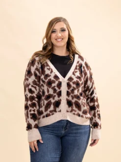 Animal Print Button Up Cardigan | S/M-M/L