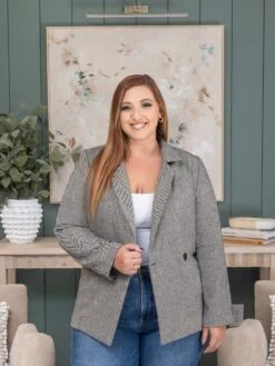 Blu Pepper Notch Collar Long Line Blazer | S-L