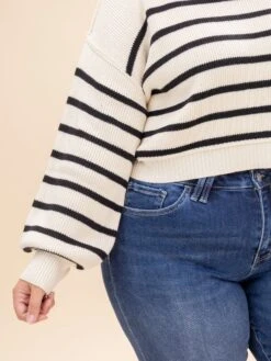 Stripe Mock Neck Drop Shoulder Knit Sweater | S-L 24 Stripe Mock Neck Drop Shoulder Knit Sweater | S-L -Discount Divas Shop 1e97503f80614a450883c929f7a1040f