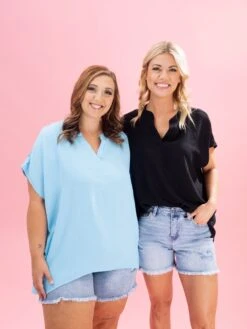 V Neck Airflow Top W/ Flat Collar By DD Design | S-3XL -Discount Divas Shop 1e97df2a8b387e06d2eab422078795e8