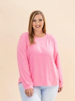 Zenana Soft Hacci Round Neck Long Sleeve Tee | S-3X*Final Sale* -Discount Divas Shop 1ee14b694cacd10b51ba0d9a891ab58b