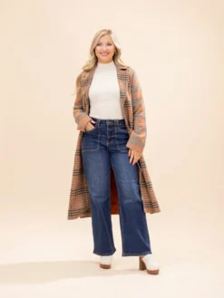 Mixed Media Long Coat | S-L