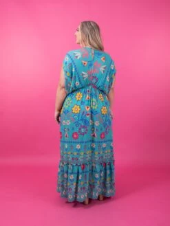 Easel Dolman Sleeve Printed Gauze V Neck Maxi Dress | S - L -Discount Divas Shop 1f278b70018b4eae516110f9fa59cfd7