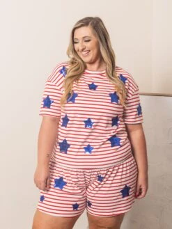 Red, White And Blue Star Shorts | S - 2XL Set W/ Sku51343 Americana -Discount Divas Shop 1f6fbe890f4a9348dc94a9578963f861