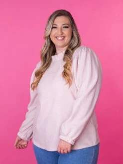 Long Sleeve Top W/ Key Hole Back And Elastic Cuffs | S-3X