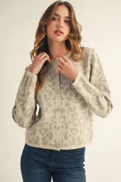 Button Down Leopard Sweater Cardigan | S - L Jodifl