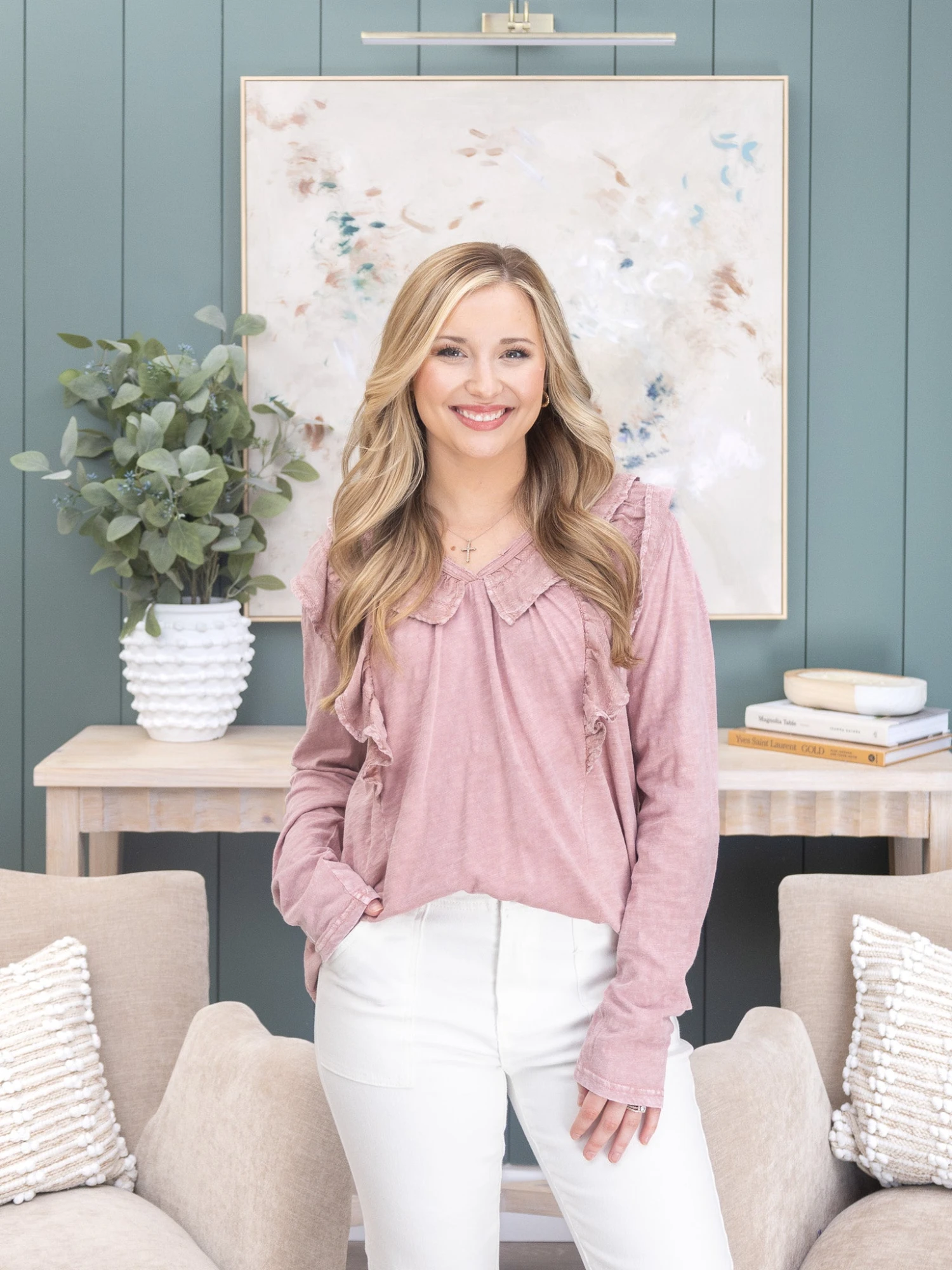 Long Sleeve Mineral Washed Loose Fit Ruffle Top | S-L 2 Long Sleeve Mineral Washed Loose Fit Ruffle Top | S-L - Image 2