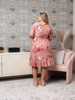 Floral Print Ruffled Wrap Midi Dress | S - XL -Discount Divas Shop 209098d4af35ba12c05f48e98c4b6f35