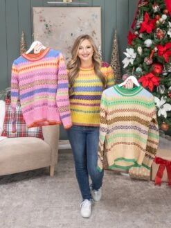 Easel Striped Sweater | S - L