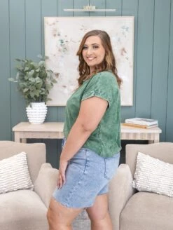 Risen Tummy Control High Rise Mid Length Raw Cut Hem Shorts | S-3X -Discount Divas Shop 222c32b69bdc2289722412d6ee5ee5c9