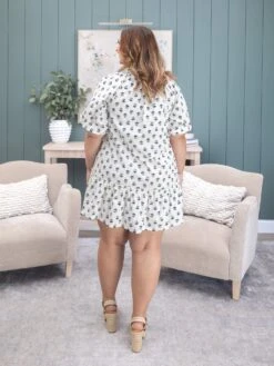 Floral Print Short Dress With Puff Sleeves | S-L -Discount Divas Shop 2239bc1c541467d4525f34343028c7b2