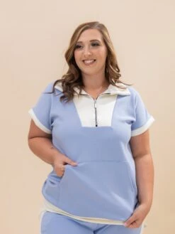 Short Sleeve Modal Scuba Half Zip Top | S-3XL Pair W/ Sku62407 8 Short Sleeve Modal Scuba Half Zip Top | S-3XL Pair W/ Sku62407 -Discount Divas Shop 2310bf4182a67ce4b03b185eac0bd66d