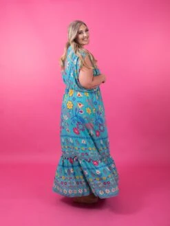 Easel Dolman Sleeve Printed Gauze V Neck Maxi Dress | S - L -Discount Divas Shop 232f2f78b9a8b6ae6f3331159f9a9737