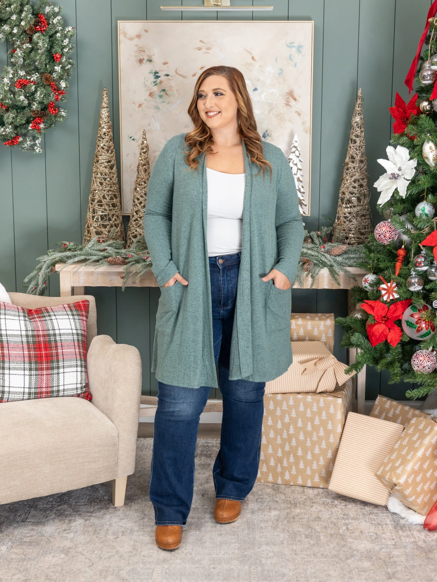 Hacci Long Length 2 Pocket Cardigan | S - XL 3 Hacci Long Length 2 Pocket Cardigan | S - XL - Image 3