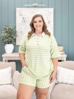 Raised Rib Stripe Casual Shorts | S-3X Pair W/ Sku60955 -Discount Divas Shop 2397125f9bbc641e794dc1f2a9540bdb