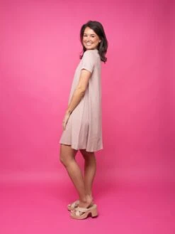 Short Sleeve Round Neck Cotton Dress W/ Ribbing | S - XL -Discount Divas Shop 242eaa65edd79bd6013a4de4b74a5545