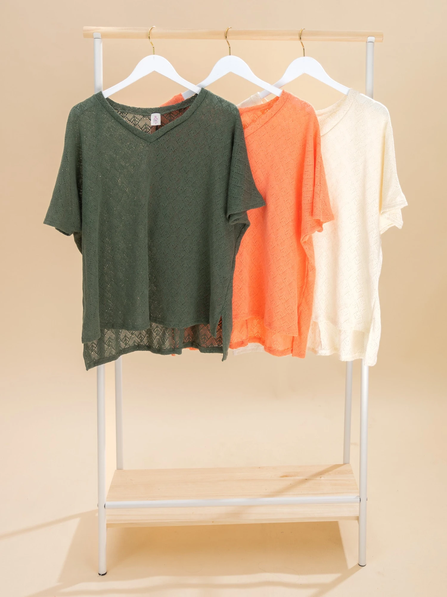 Relaxed V-Neck Short Sleeve Top With Side Slits | S-L 1 Relaxed V-Neck Short Sleeve Top With Side Slits | S-L