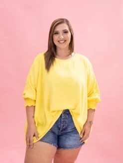 Airflow Oversized Smocked Sleeve Top By DD Design | Reg - Plus -Discount Divas Shop 2477dca8dbdc1541d0f16c237422f4dd