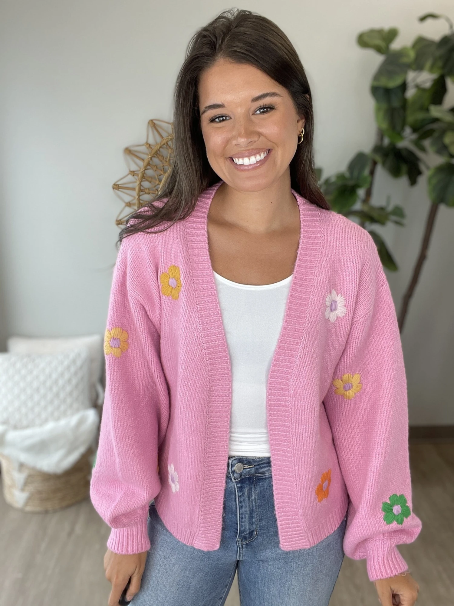 Floral Embroidery Knitted Cardigan | S - L 2 Floral Embroidery Knitted Cardigan | S - L - Image 2