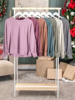 Waffle Long Sleeve Pullover | S - 3X -Discount Divas Shop 24cd2182286af84646825bf0f328ec7d