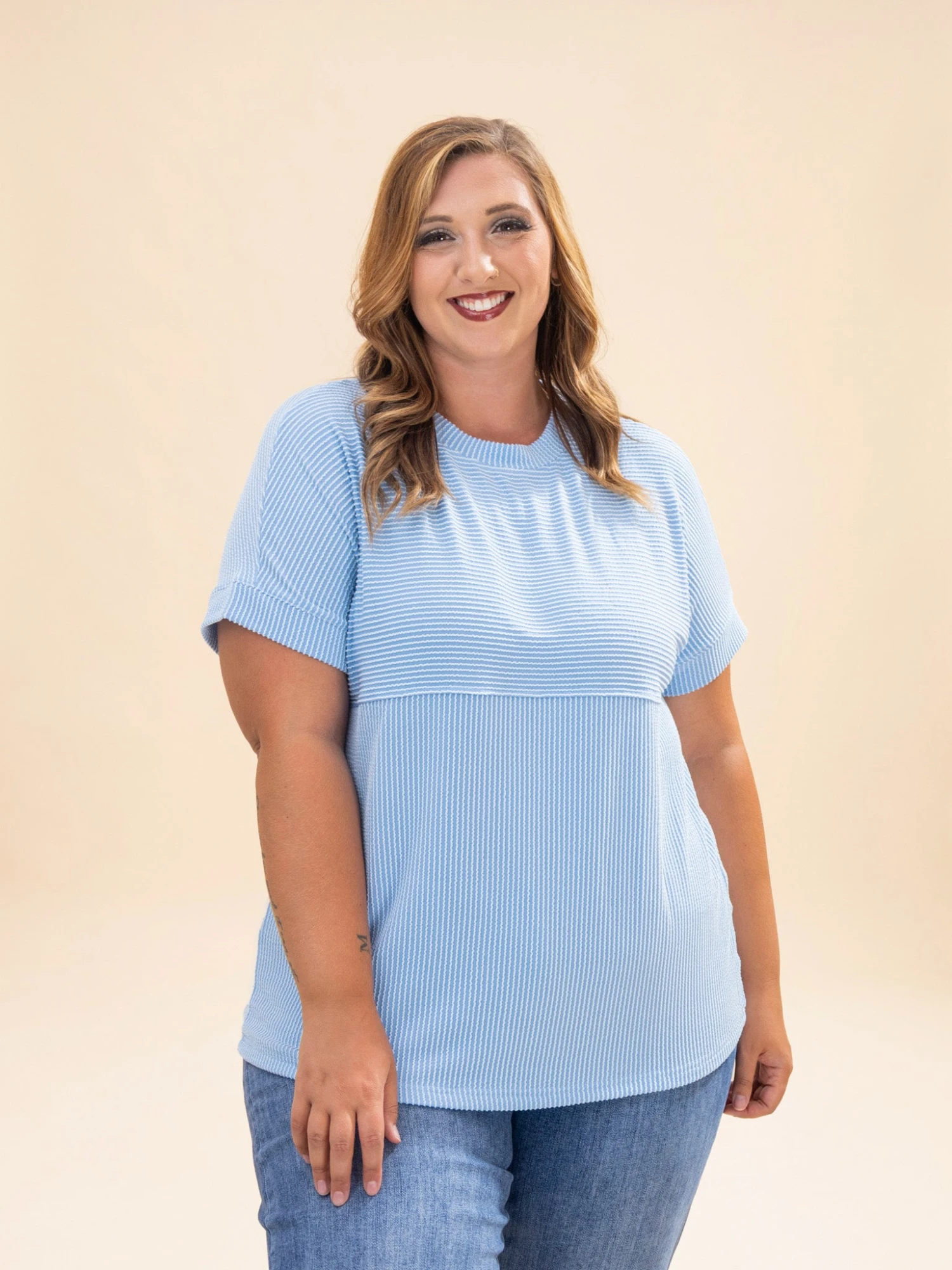 Short Sleeve Plain Corded Knit Mock Neck T Shirt | S-XL 7 Short Sleeve Plain Corded Knit Mock Neck T Shirt | S-XL - Image 7