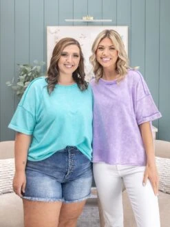 Zenana French Terry Acid Washed Tee | S/M-2X/3X -Discount Divas Shop 250ab3b3798b6abee8728857fa41df70