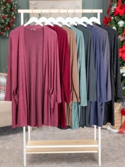 Hacci Long Length 2 Pocket Cardigan | S - XL