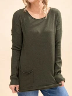 Zenana Viscose Sweater W/ Front Pockets | S/M - L/XL -Discount Divas Shop 25f92f705739a1baf6841f36a1ab09e7