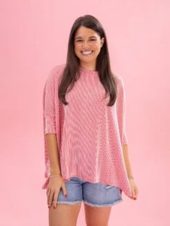 White Stripe Easy Fit 3/4 Sleeve Top By DD Design | Reg-Plus 27 White Stripe Easy Fit 3/4 Sleeve Top By DD Design | Reg-Plus -Discount Divas Shop 2620b2c10ecca1024ec515dc81bf93f0