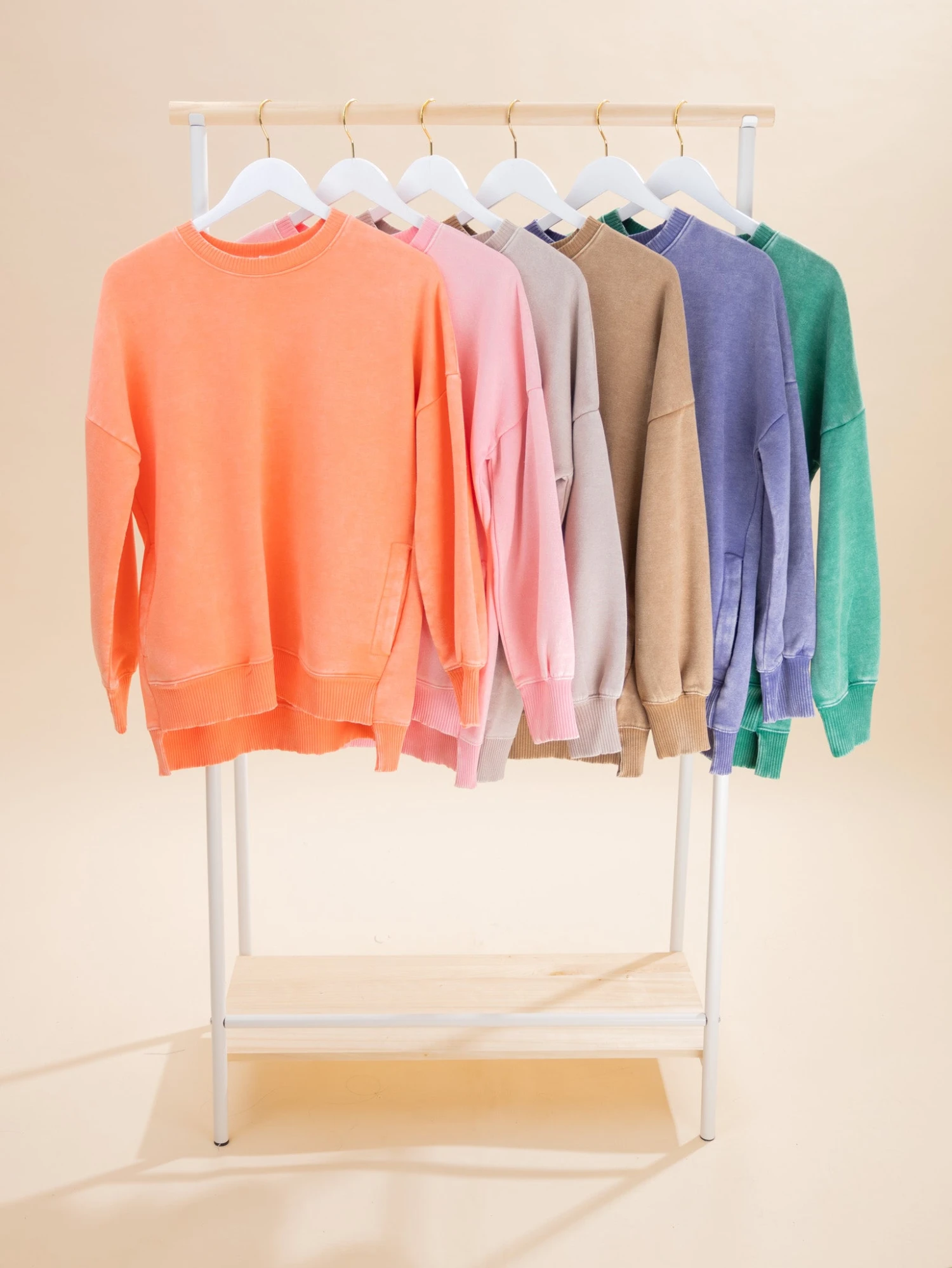 Zenana Acid Wash Fleece High Low Hem Pullover | S - 3X 8 Zenana Acid Wash Fleece High Low Hem Pullover | S - 3X - Image 8