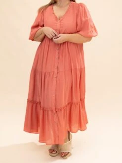 Textured Puff Short Sleeve Tiered Maxi Dress | S-L -Discount Divas Shop 271cda5331d42462794f706324f3270d