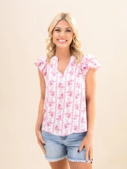 Stripe Floral Split Neck Ruffle Sleeve Top | S-3XL 11 Stripe Floral Split Neck Ruffle Sleeve Top | S-3XL -Discount Divas Shop 2782e8870d6a7345f67f860cb2176bec