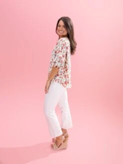 Floral Double Ruffle Sleeve Round Neck Top By DD Design | S-3XL -Discount Divas Shop 27a8ab402f1c358edb0bd3360632627b