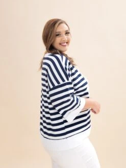 Marine Striped Short Sleeve Pullover With Anchor Graphic Top| S-3XL -Discount Divas Shop 28255c6f010639aceacf5013345a459d