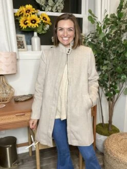 Elegant Lined Zippered Coat | S - L