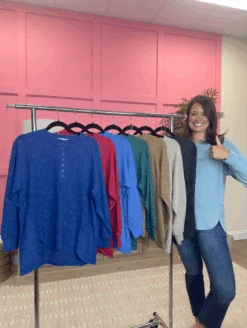 Zenana 1/4 Button Long Sleeve Luxe Hacci Henley Sweater | S/M-2X/3X DOD -Discount Divas Shop 2923f6bea6047b8d6c69d675474655e5