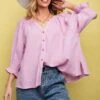 Cotton Gauze Button Down Top | S - L