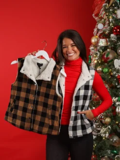 Risen Buffalo Plaid Trucker Vest | S - 3X