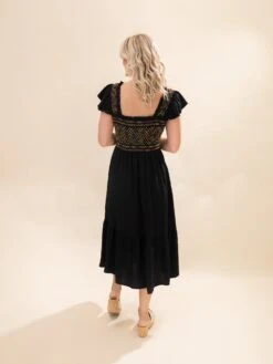 Woven Midi Dress With Embroidery Bodice Smocking | S - 3XL -Discount Divas Shop 2a3afe0e4f33cc86c960448b3903bcc4